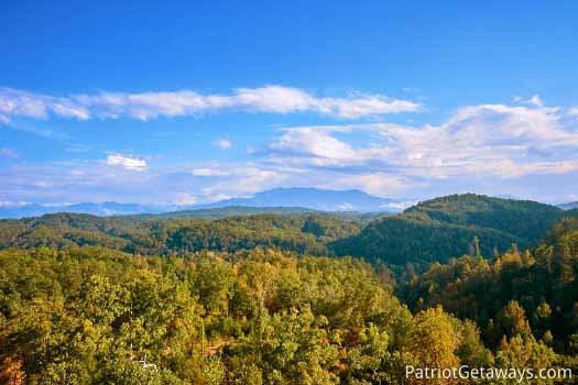 View from deck at The Big View, a 4 bedroom cabin rental located in Pigeon Forge